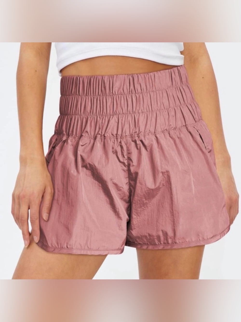 5 for $25 🌹 Ruched High-Waist Pink Women's Shorts